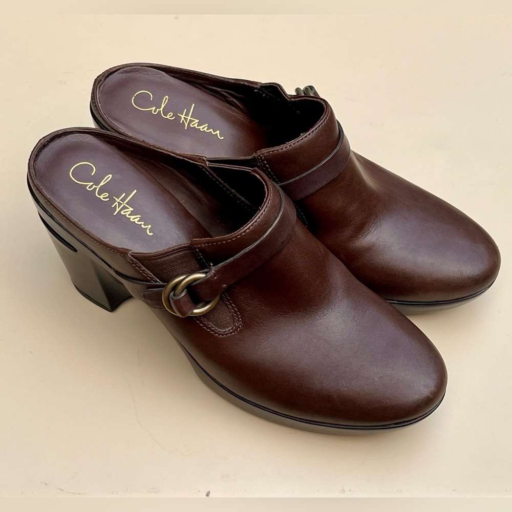 Cole Haan Air Shelly Dark Brown Leather Wedge Slip-ons - 7.5B - Worn Once!